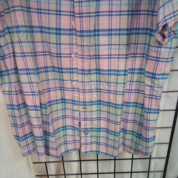 Daniel Cremieux Classics Men's 4XT Pink Blue Green Plaid S/S Button Up - Picture 4 of 5
